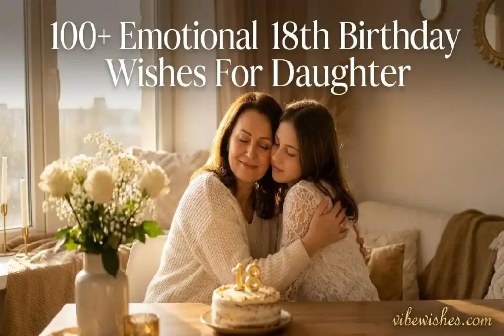 Mother embracing daughter on her 18th birthday showing emotional 18th birthday wishes for daughter