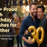 "Two brothers embracing in brotherly hug at 30th birthday celebration - proud heartfelt birthday wishes for brother turning thirty"