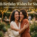 "Two adult sisters embracing lovingly at 40th birthday celebration - sweet birthday wishes for sister feature image"