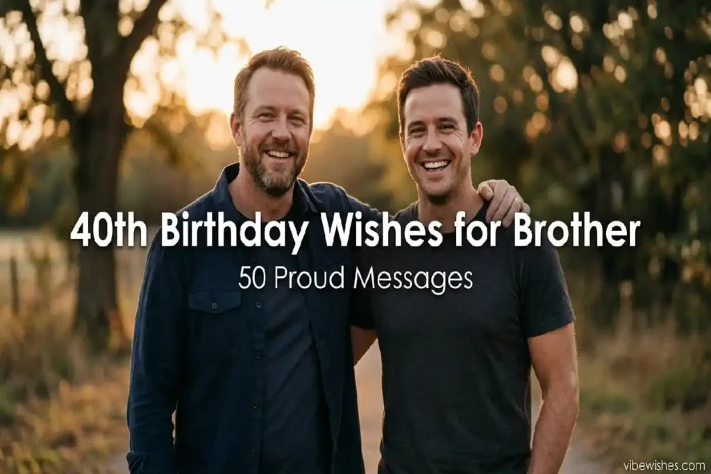 "Two adult brothers standing proudly together - proud 40th birthday wishes for brother feature image"