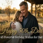 50th birthday wishes for dad — cinematic image of father and child in powerful emotional golden milestone birthday moment