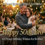 `50th birthday wishes for brother — cinematic image of siblings celebrating his proud half-century milestone birthday in golden light`