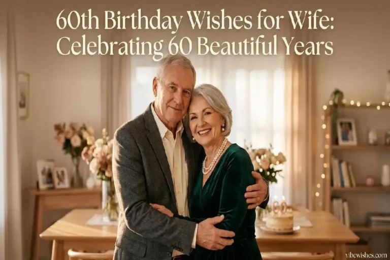 "Loving husband embracing wife celebrating her 60th birthday representing decades of romance and devotion"