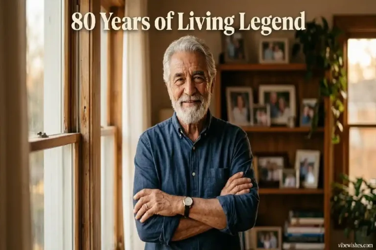 "Dignified 80-year-old father smiling with quiet strength during 80th birthday celebration, representing heartfelt birthday wishes for dad turning 80"