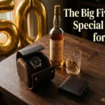 "Luxury 50th birthday gifts for him including premium watch, whisky, and leather accessories on elegant wooden table representing special milestone presents"