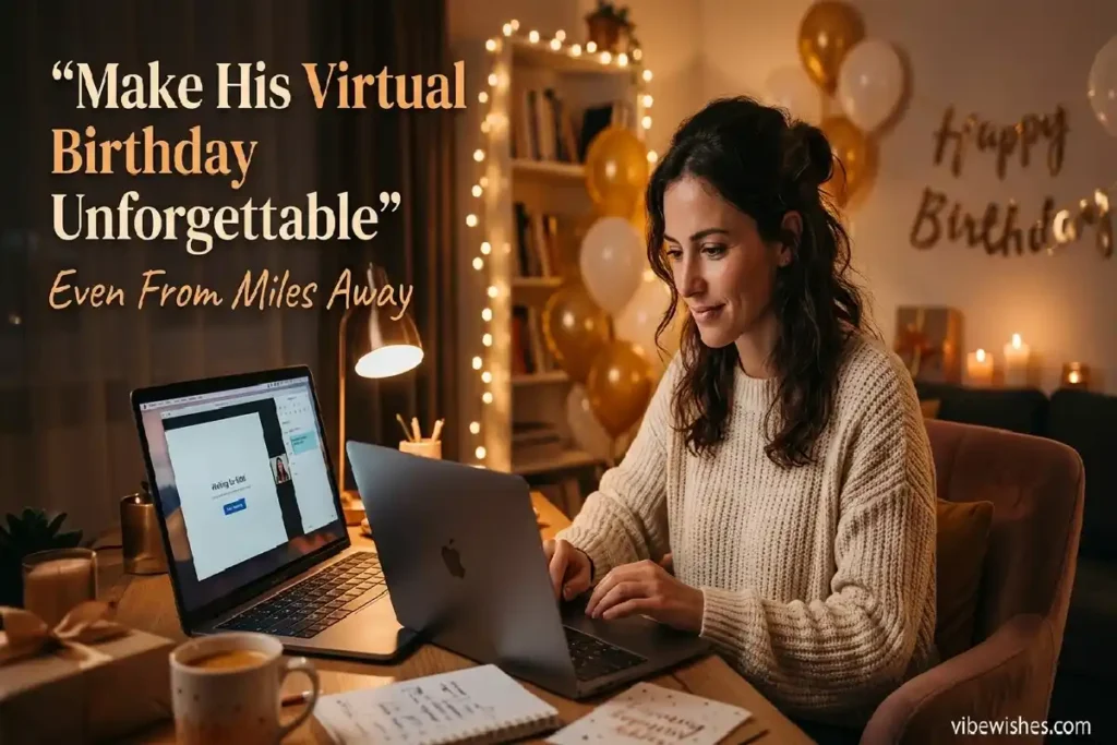 virtual birthday ideas for husband surprise planning emotional video call vibewishes.com