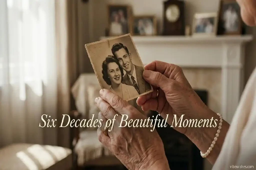 "Elderly hands holding treasured photograph representing 60 years of precious memories and deep emotional connections"