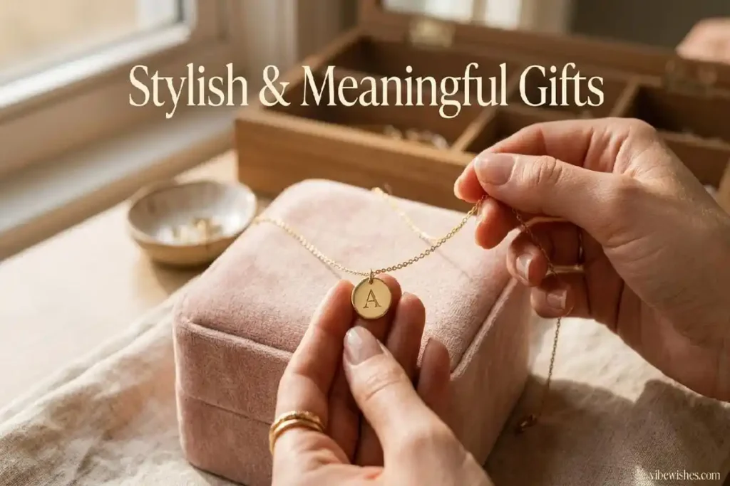 "Personalized gold necklace representing stylish meaningful 30th birthday gift ideas for wife turning 30"