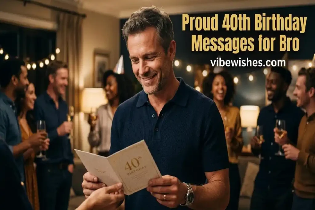 "Proud man receiving birthday recognition at 40 - proud heartfelt 40th birthday messages for brother"
