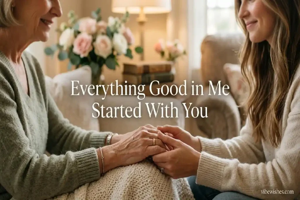 heartfelt 50th birthday wishes for mom from daughter — mother and daughter holding hands in golden light, emotional milestone moment`