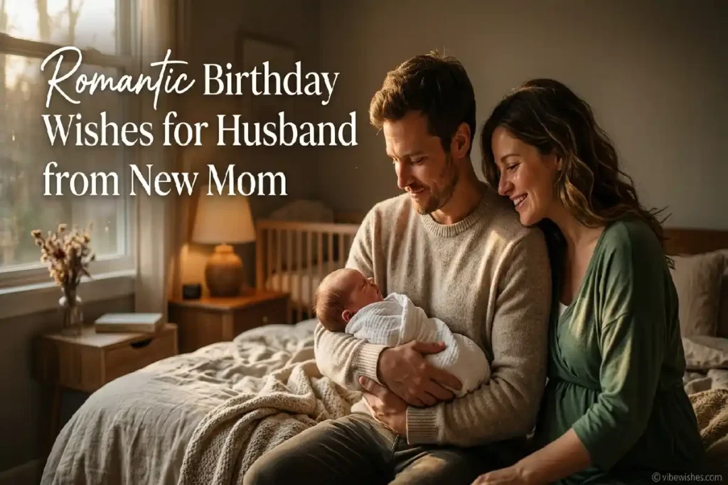 romantic birthday wishes for husband from new mom emotional love family moment