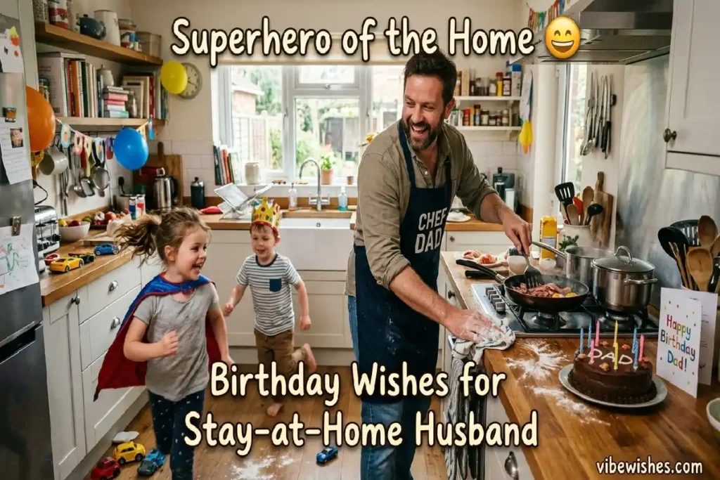 funny birthday wishes for stay-at-home husband humorous family chaos