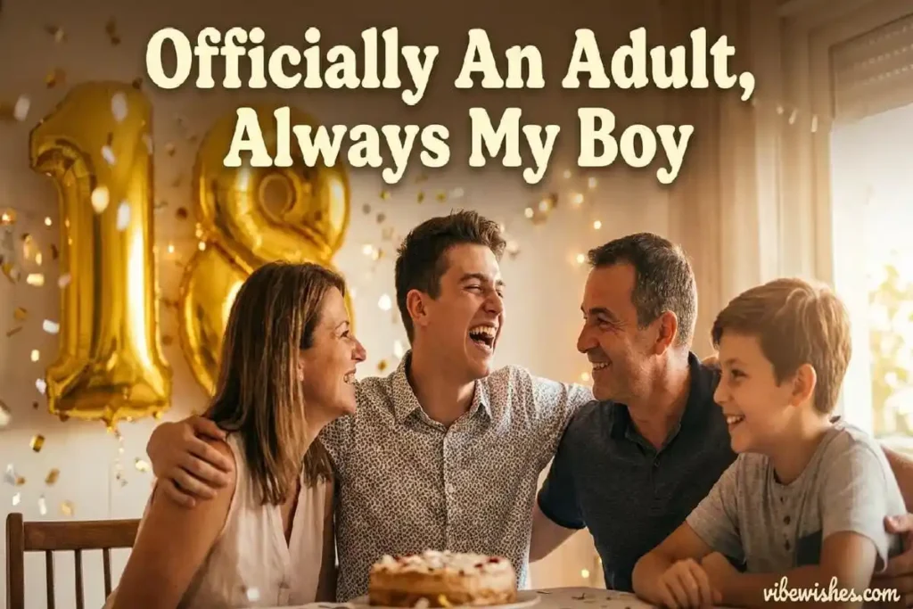 "Young man reflecting at window showing deep and meaningful 18th birthday wishes for son"