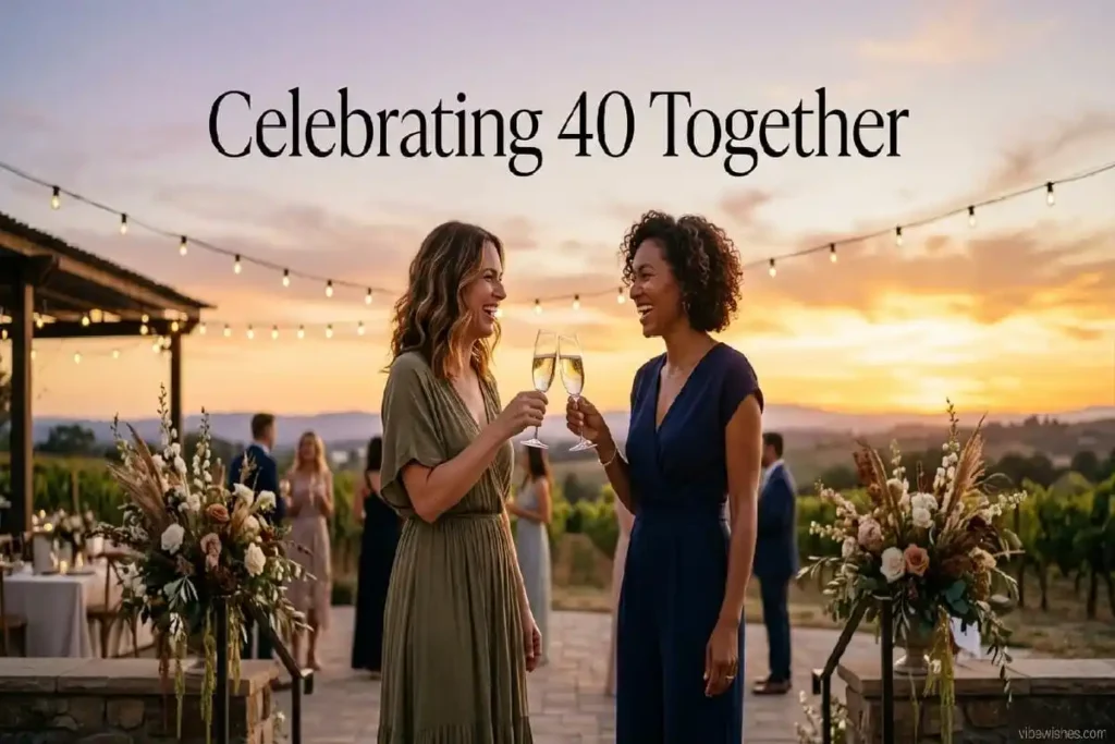 "Elegant 40th birthday celebration setup for sister - sister turning 40 birthday wishes and celebration"