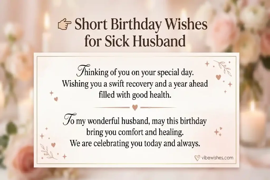 short birthday wishes for sick husband whatsapp messages vibewishes.com quick love note