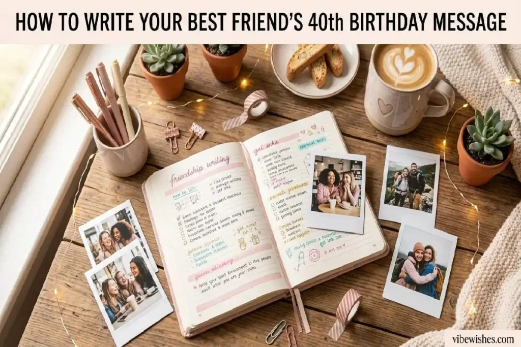 "Feminine writing desk with birthday card for sister - how to write unforgettable 40th birthday card for sister guide"