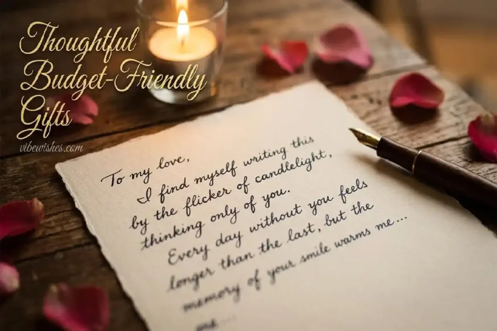 "Handwritten heartfelt letter representing budget-friendly meaningful 30th birthday gift ideas for her"