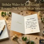"Birthday card with fountain pen and team leadership symbols on warm desk representing heartfelt birthday wishes for team leader"