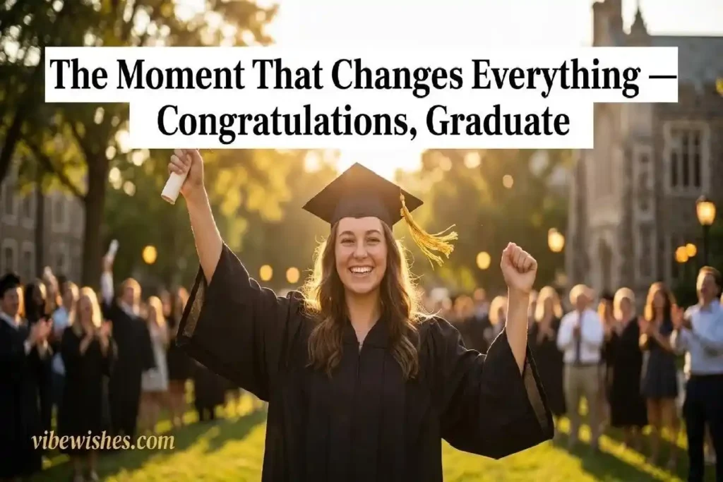 "Young graduate in cap and gown holding diploma outdoors representing heartfelt high school graduate congratulations messages"